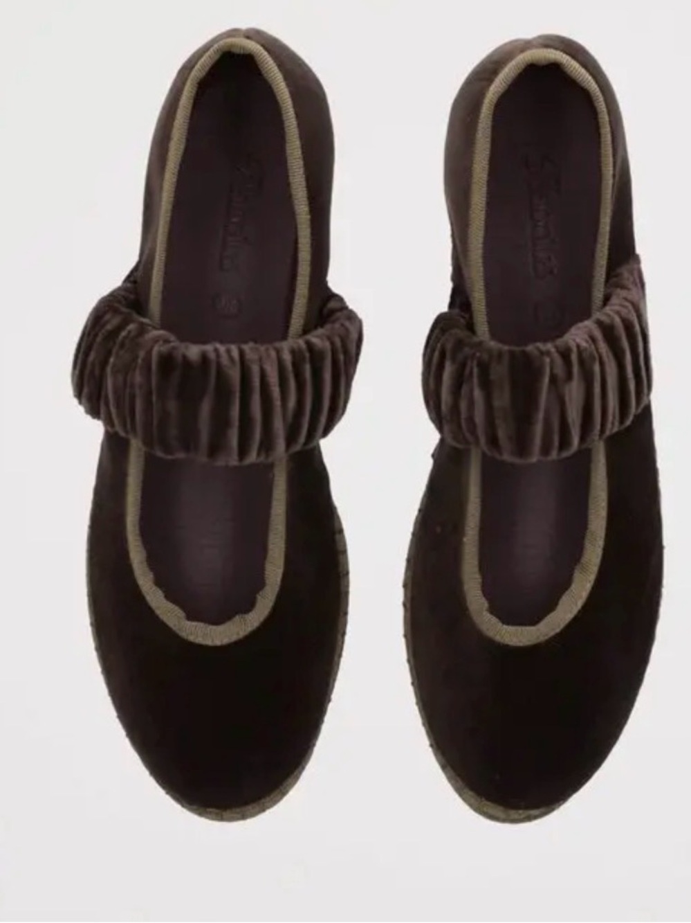 Flabelus Mafalda Mary Jane Flat - brown/ green -39/8-8.5